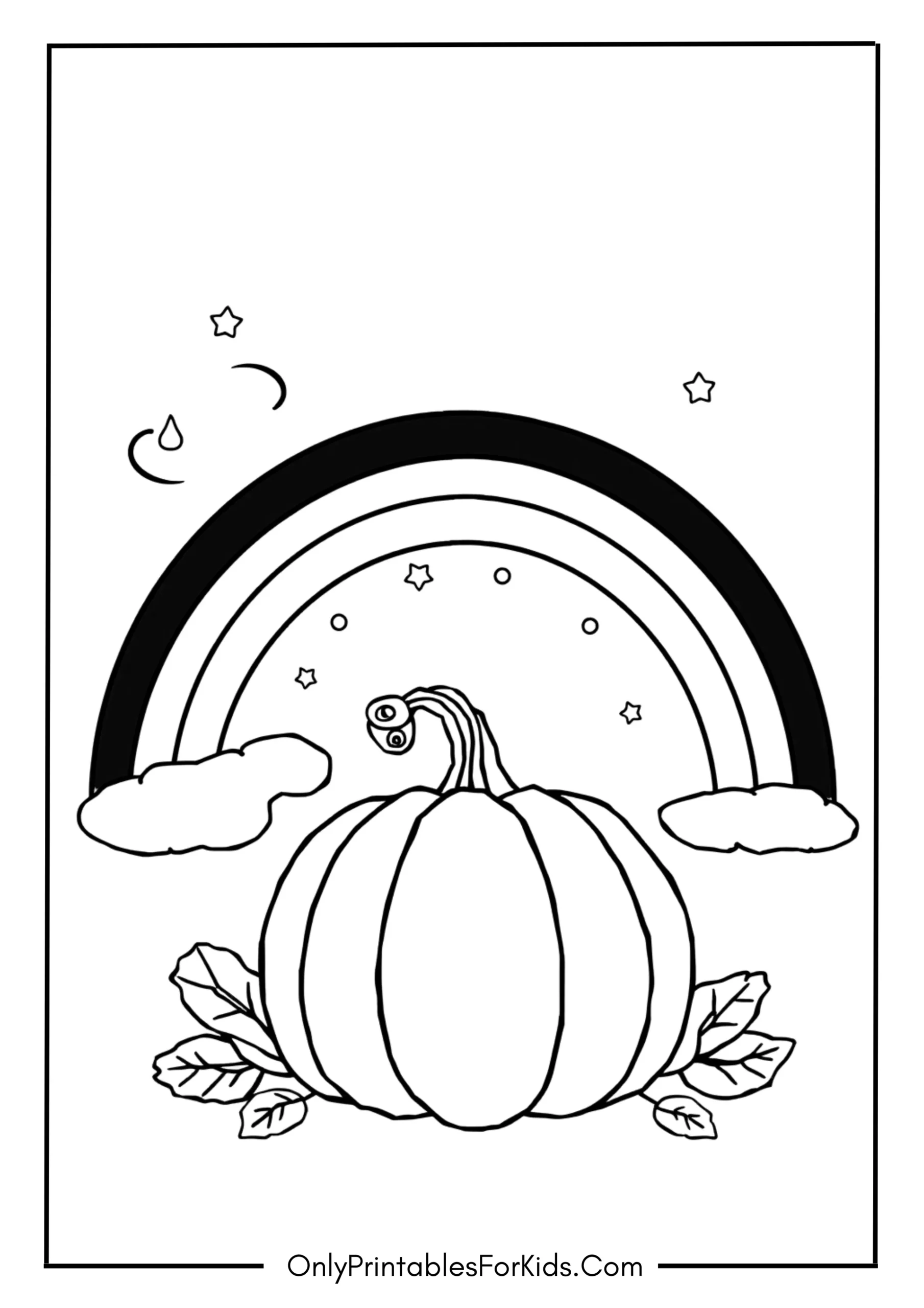 Pumpkin Rainbow Coloring Page