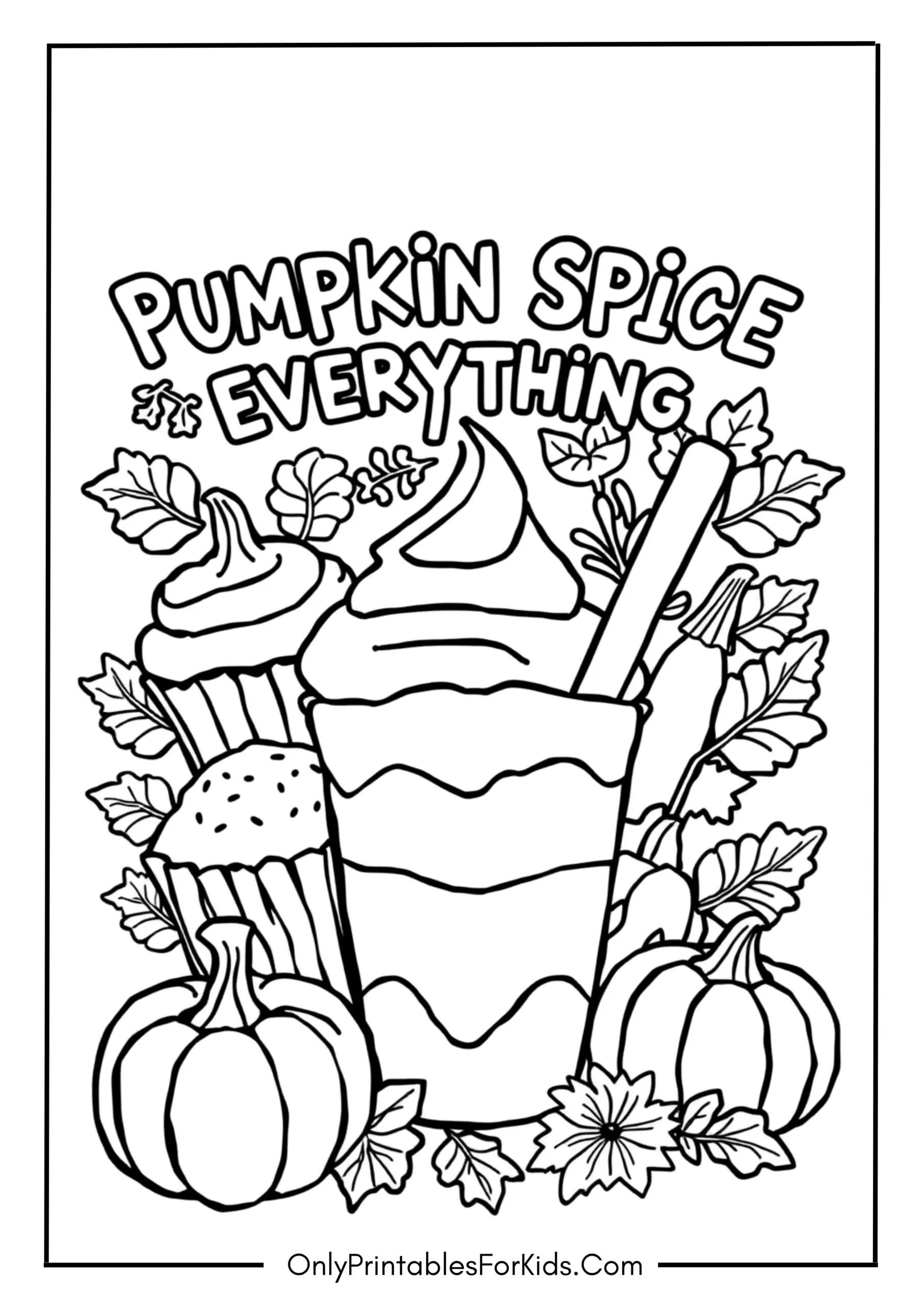 Pumpkin Spice Everything Coloring Page