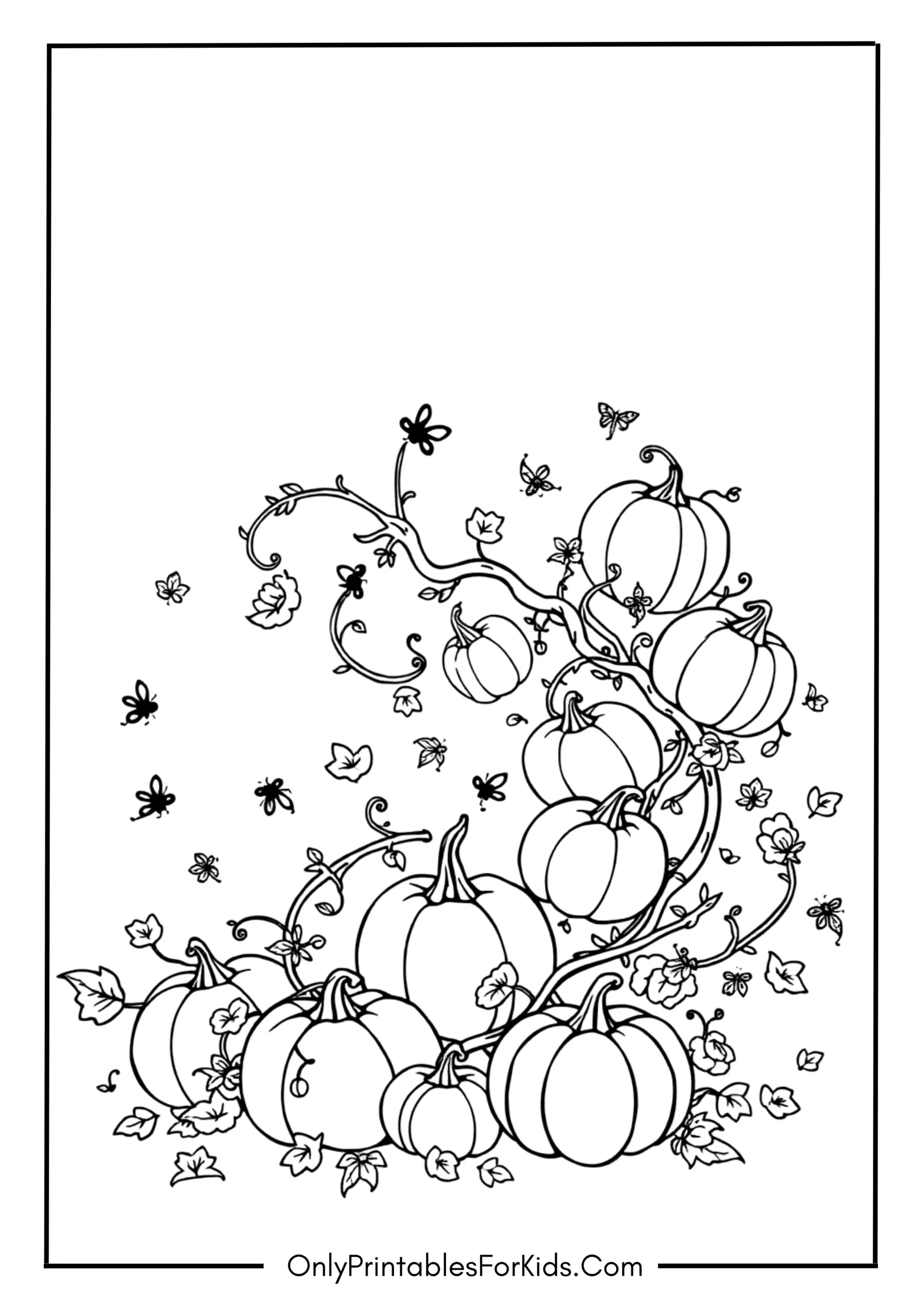Pumpkin Vines Coloring Page