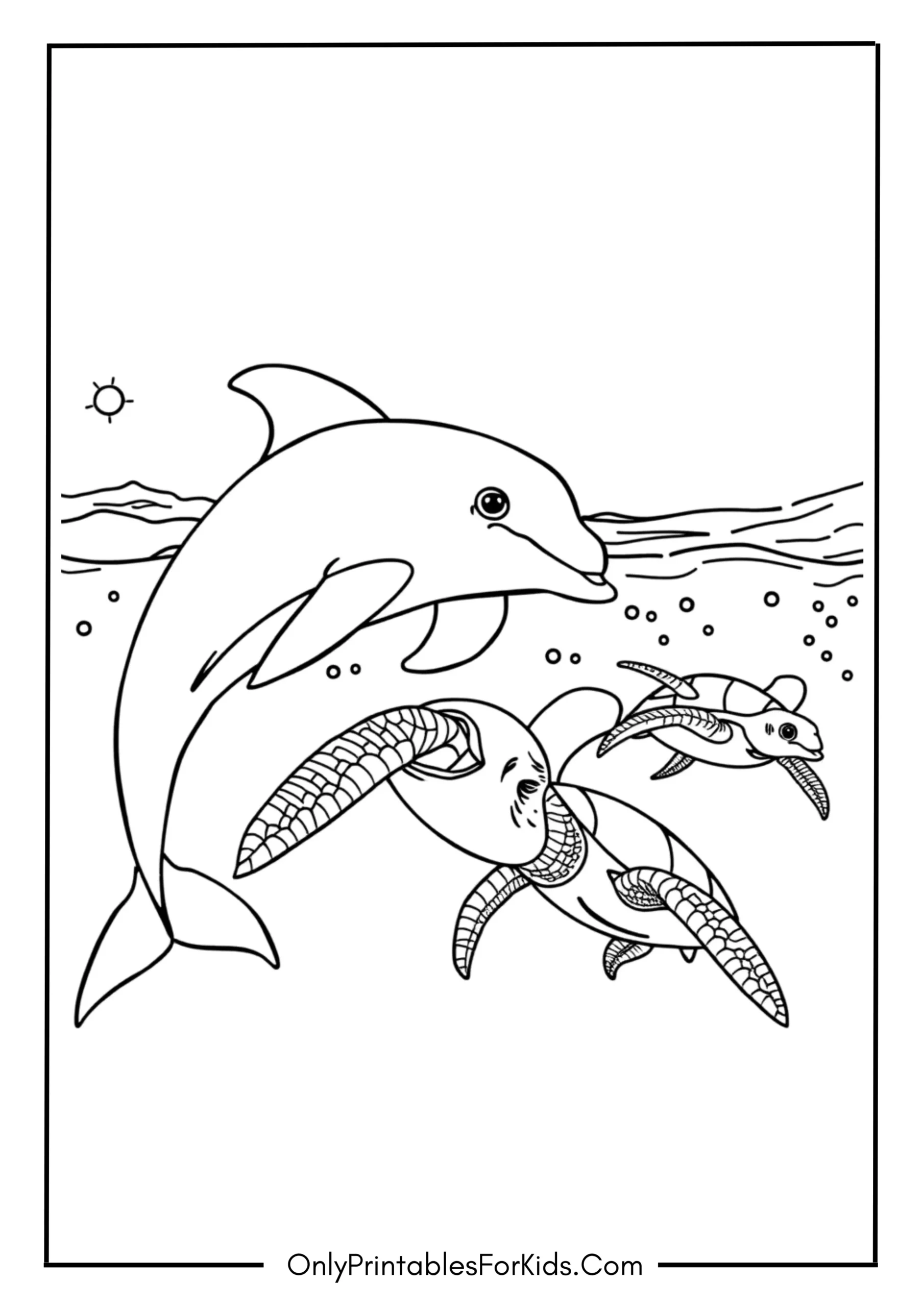 Realistic Dolphin Racing with Sea Turtles