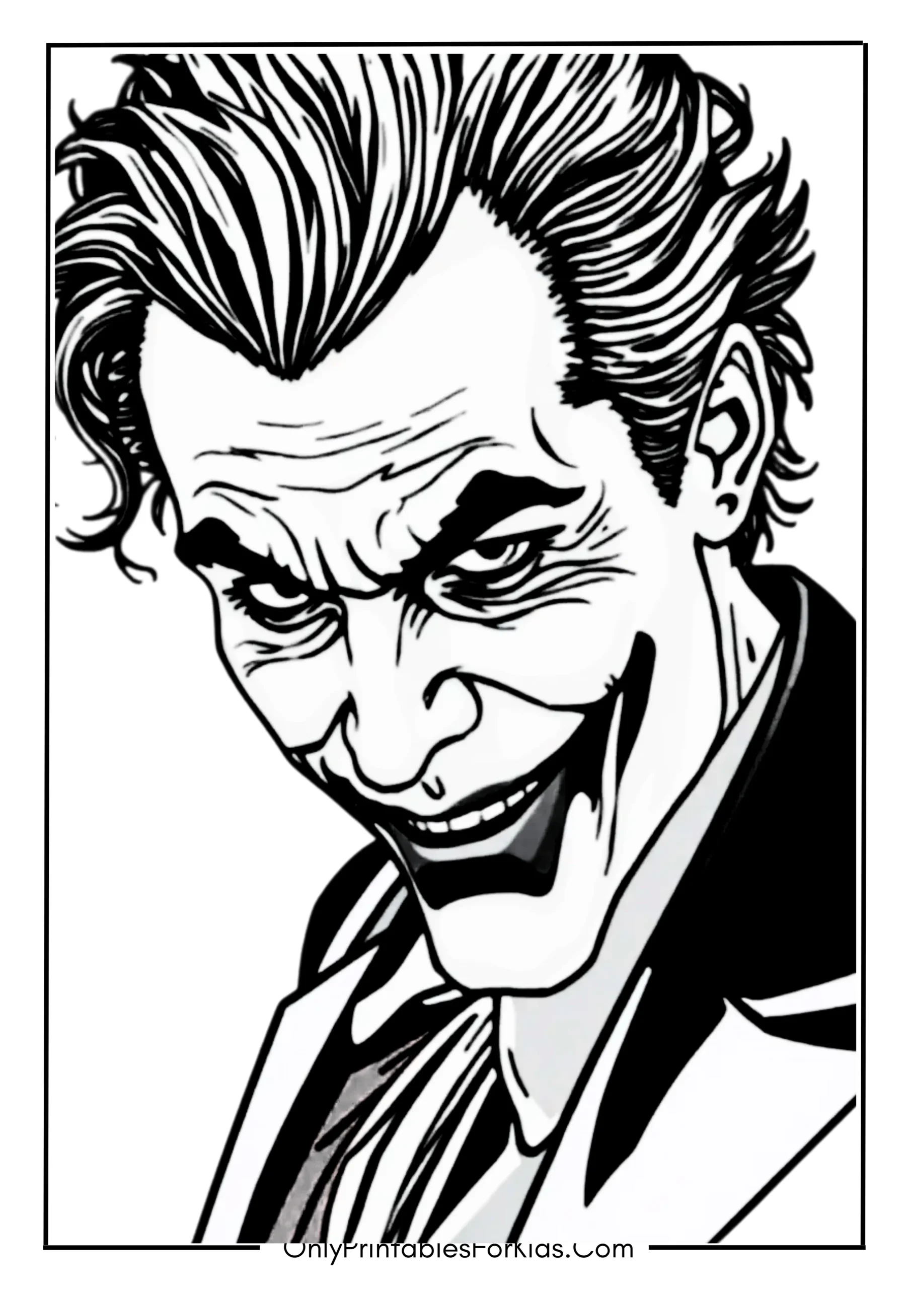 Realistic Joker Coloring Page