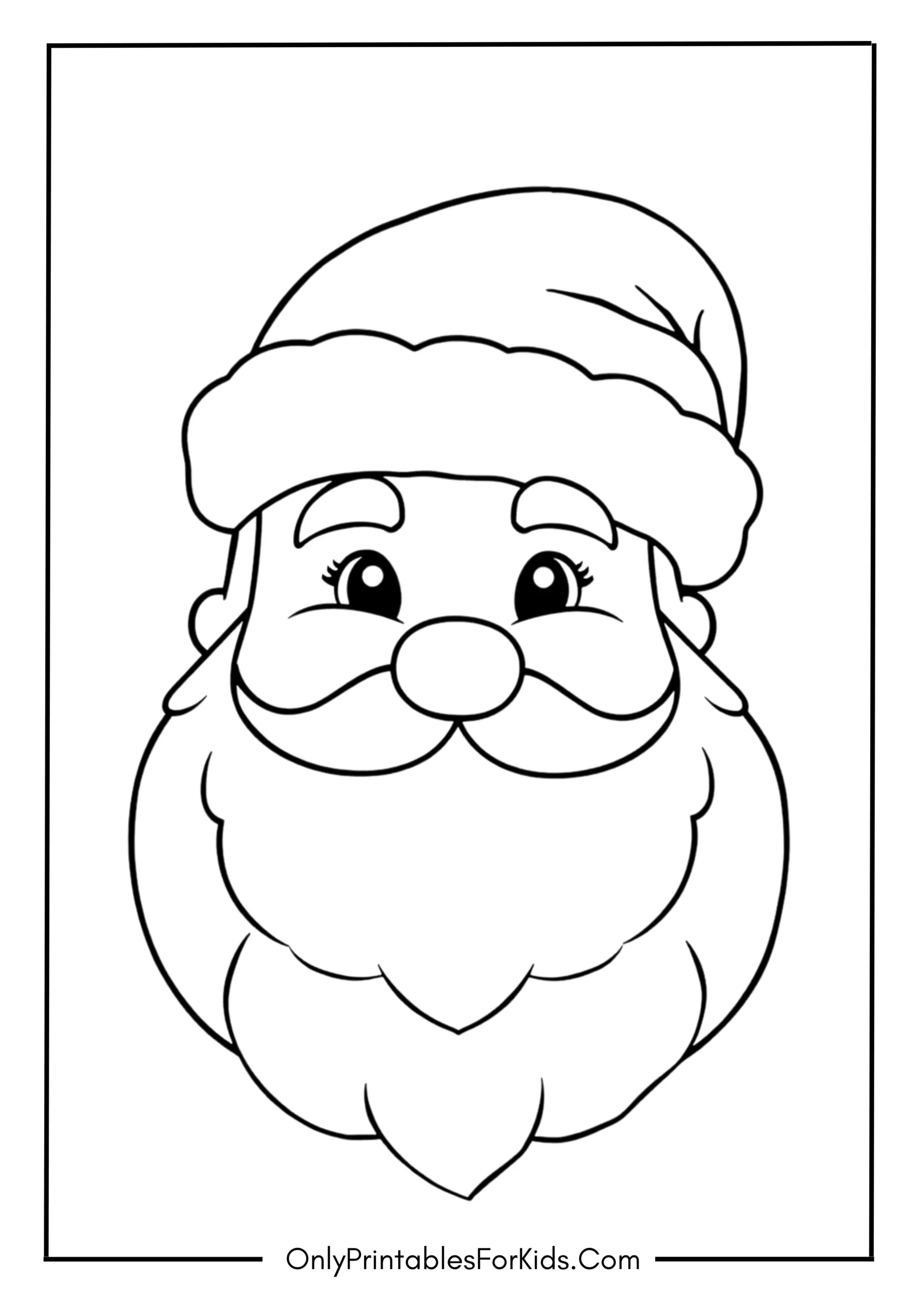 Santa Face Coloring Page
