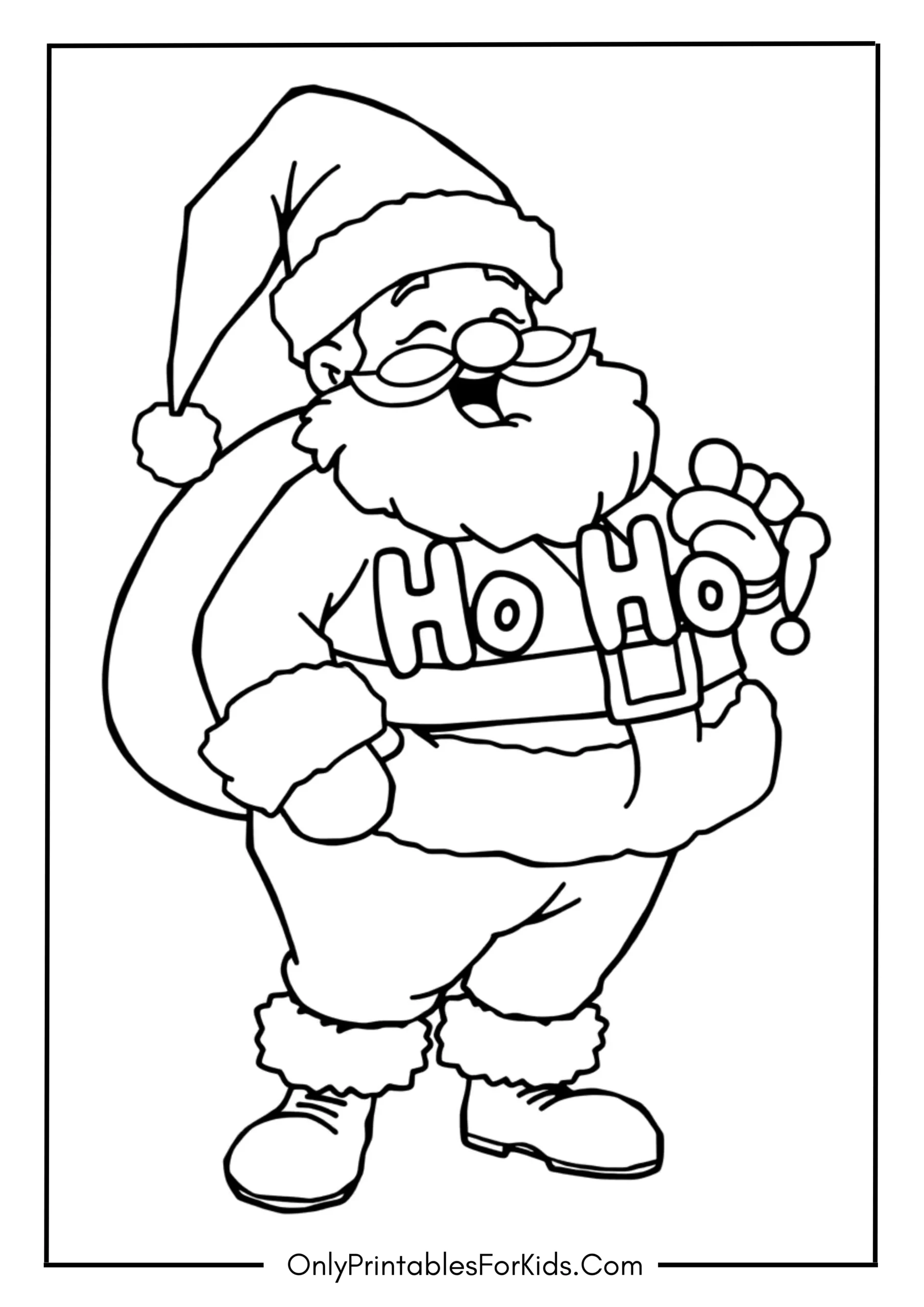 Santa Saying “Ho Ho Ho!” Coloring Page
