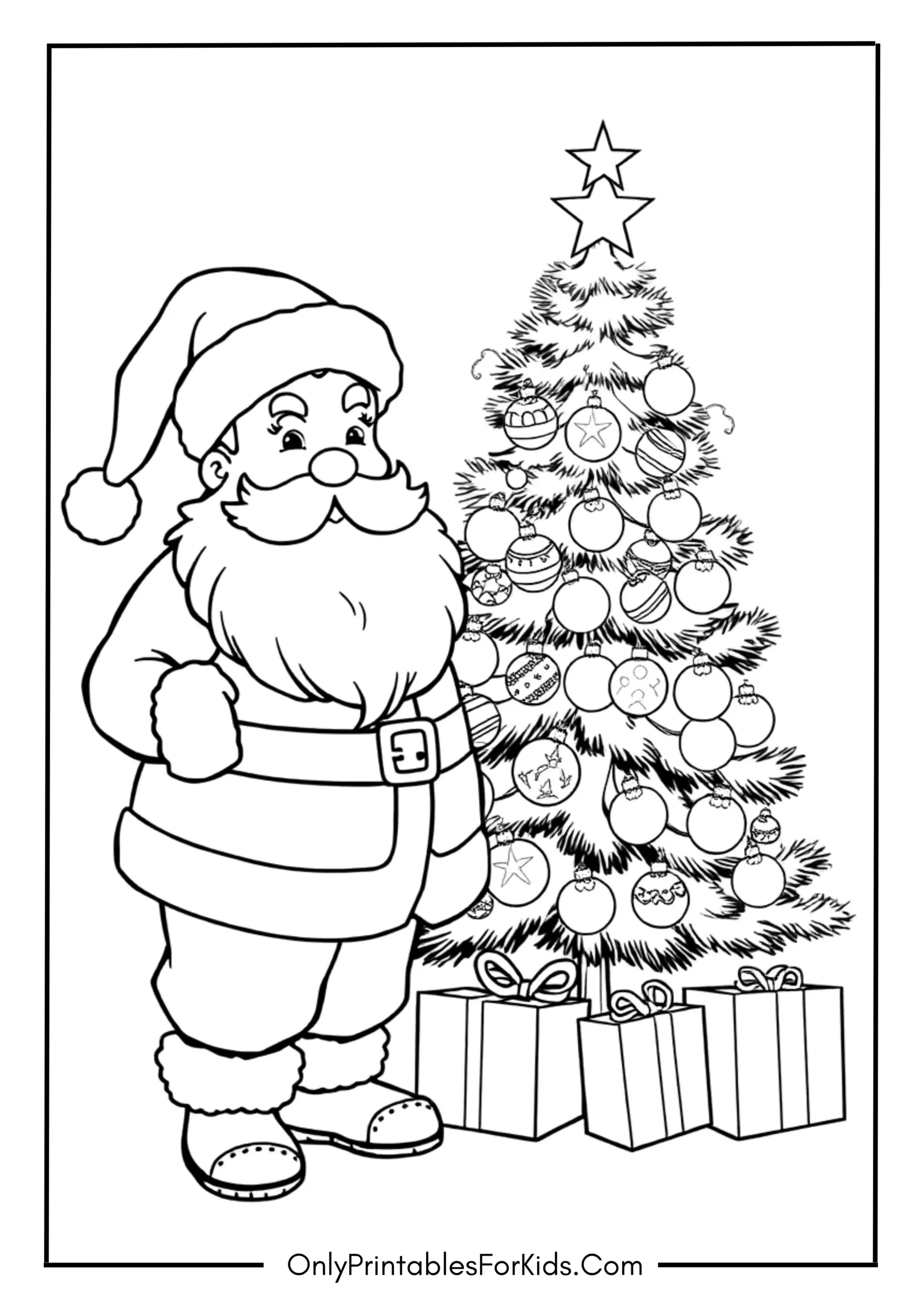 Santa by the Christmas Tree