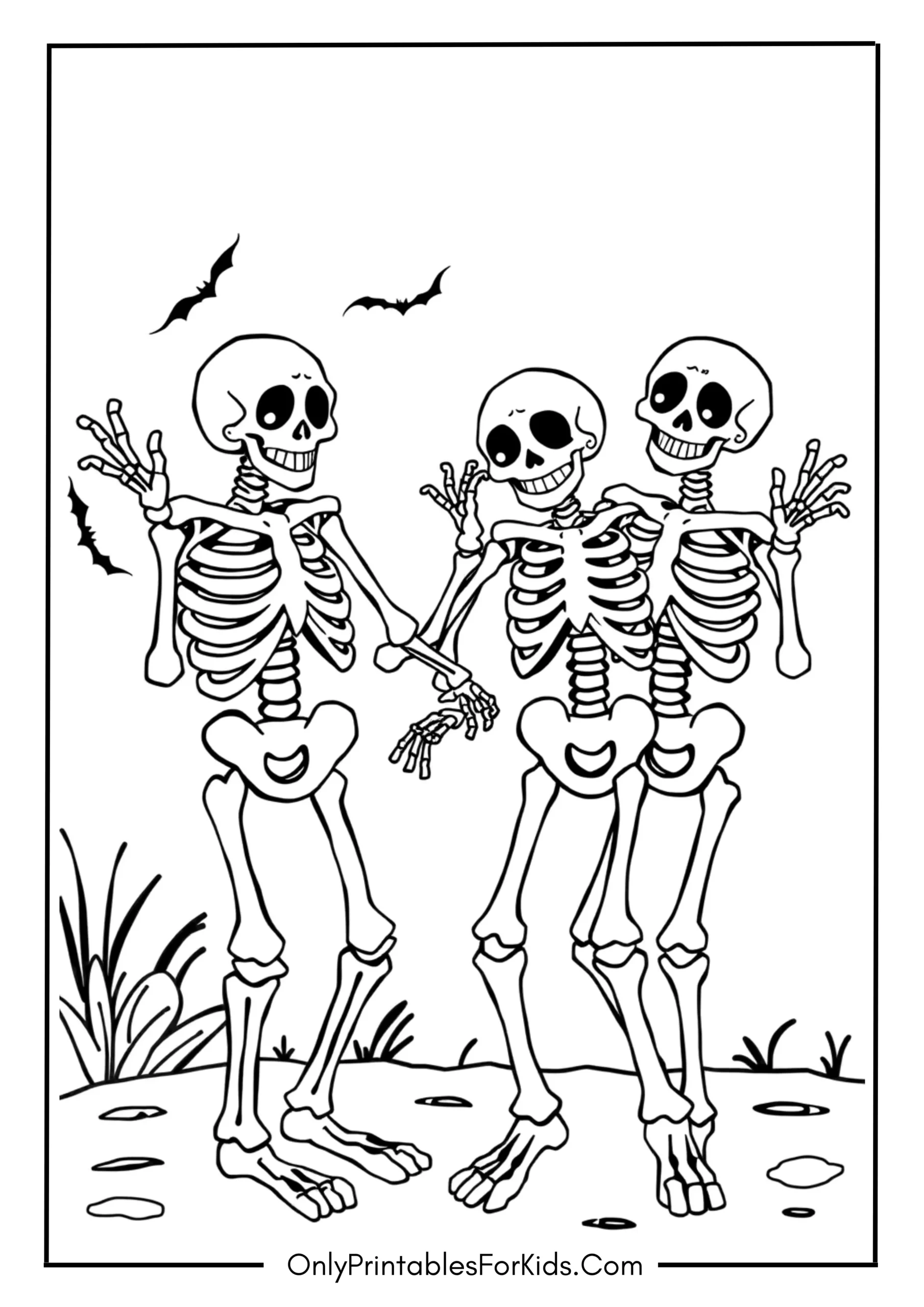 Smiling Skeletons Having Fun