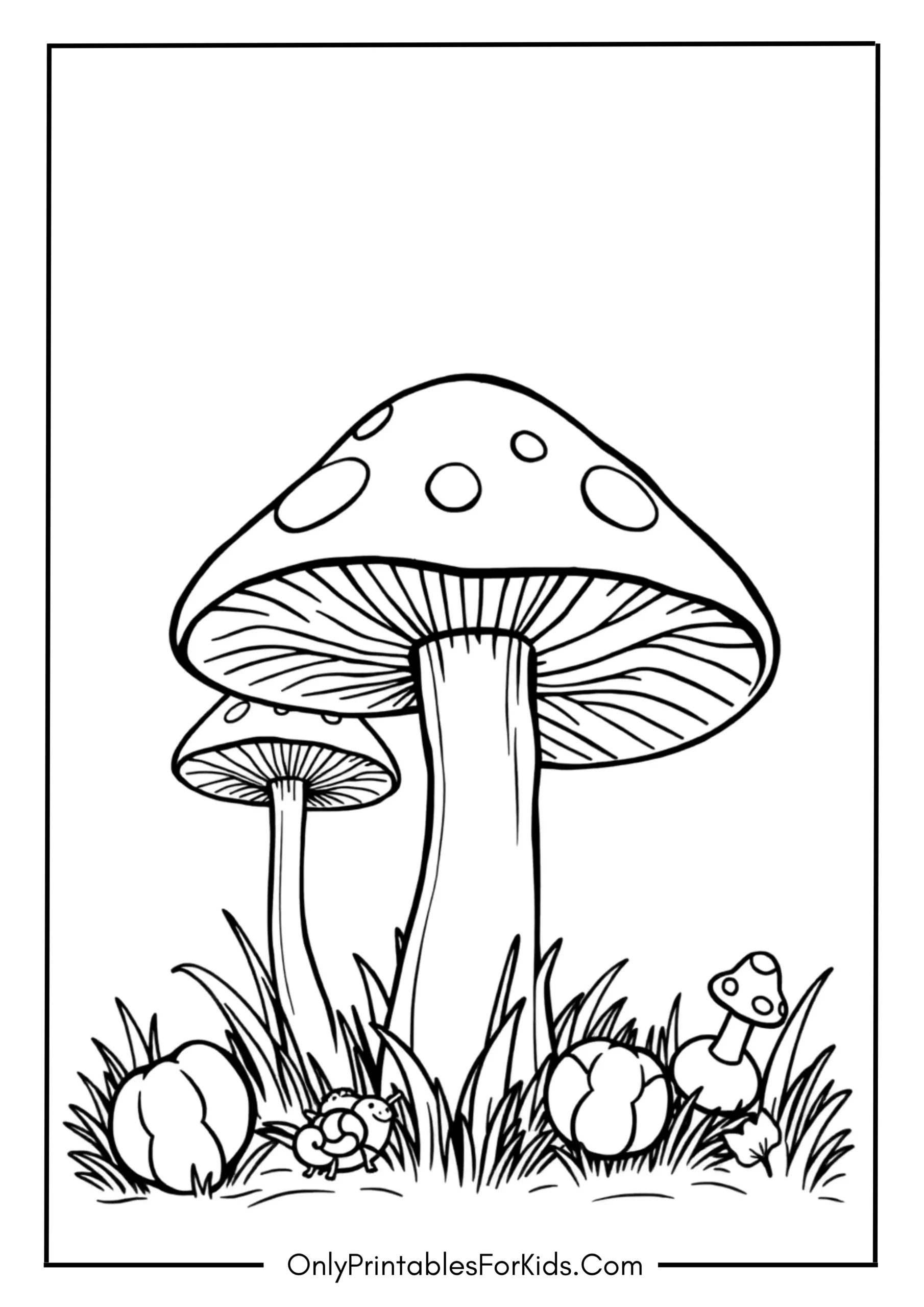 Trippy Mushroom Coloring Page