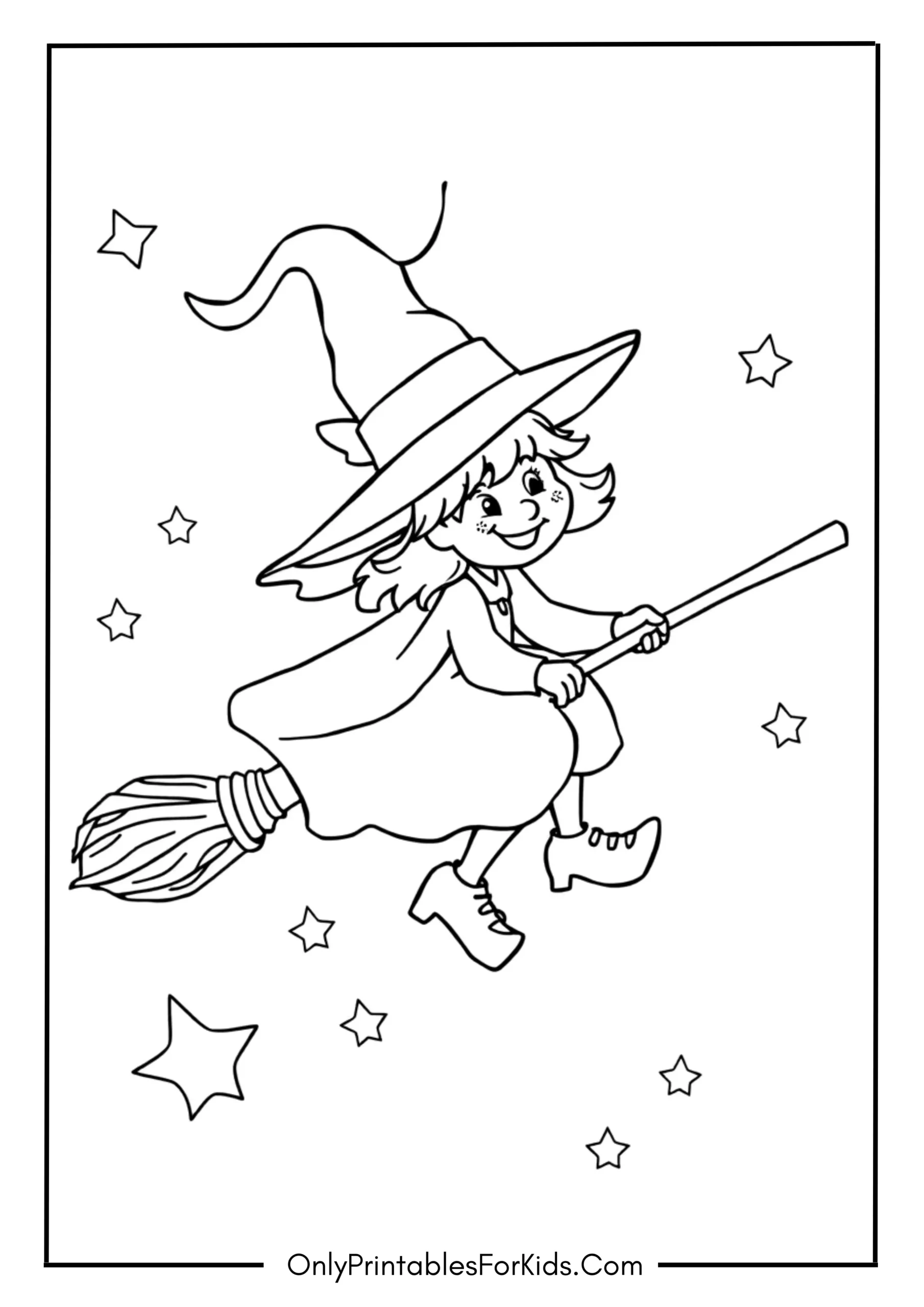 Witch Flying on a Broomstick