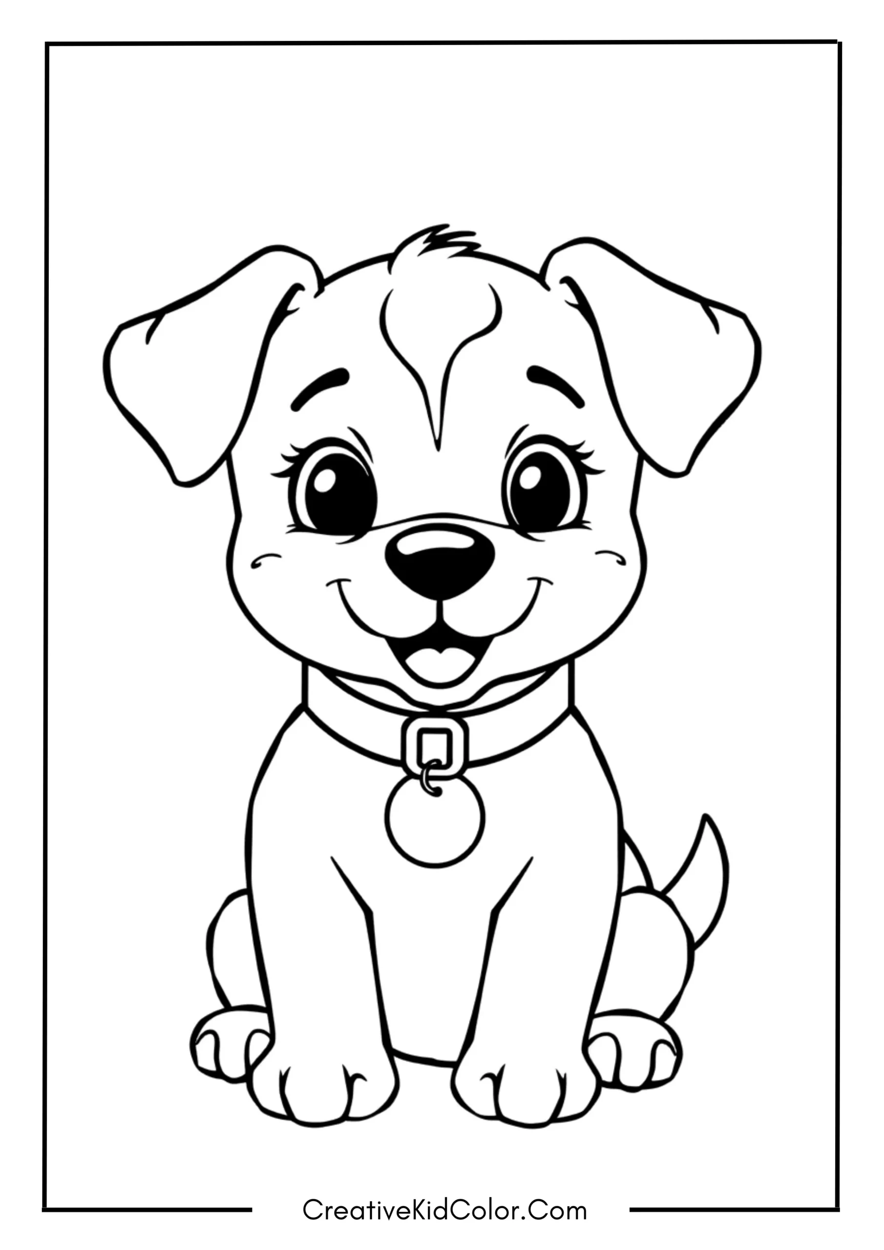 Puppy with a Collar and Tag