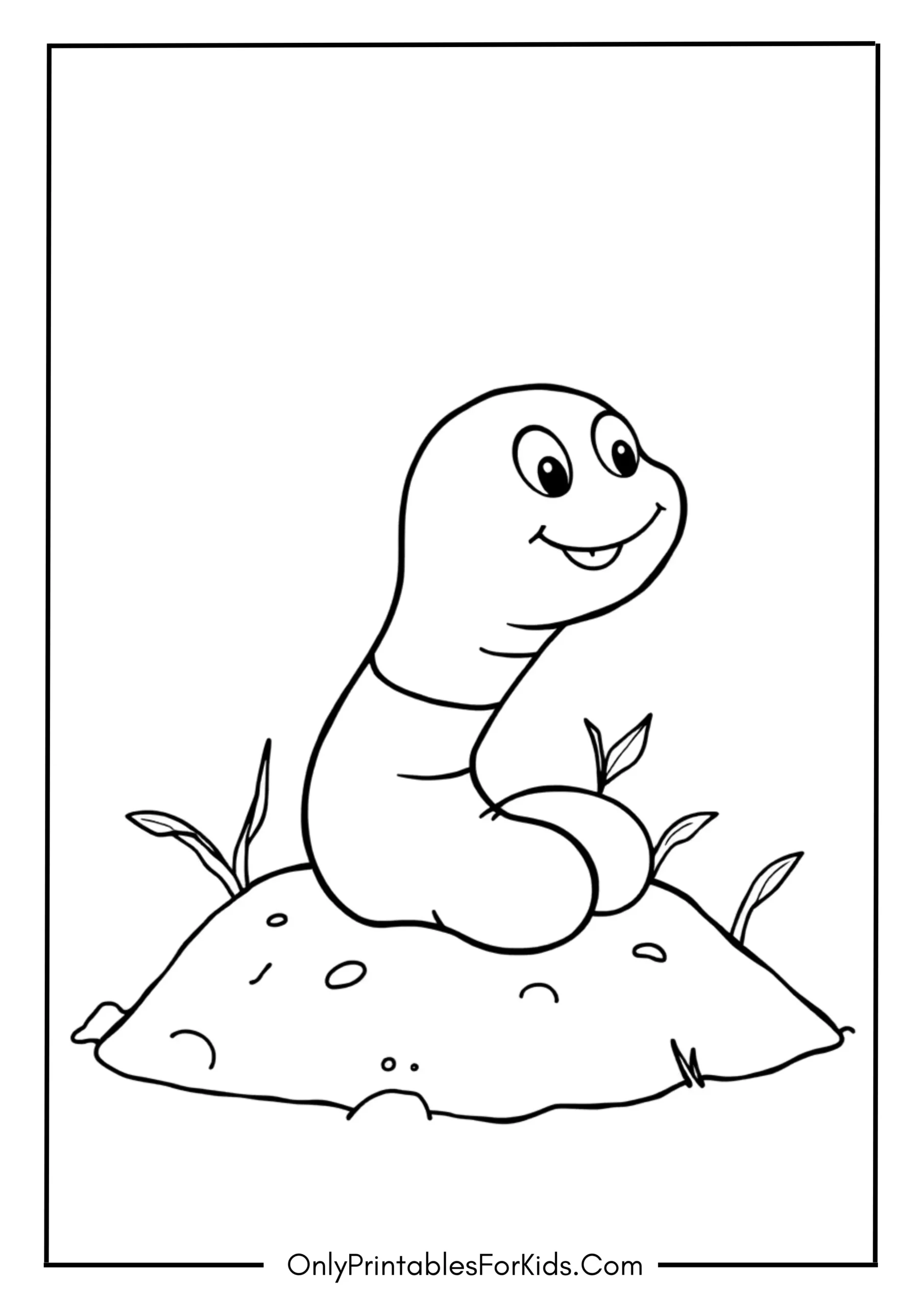 Worm Coloring Page