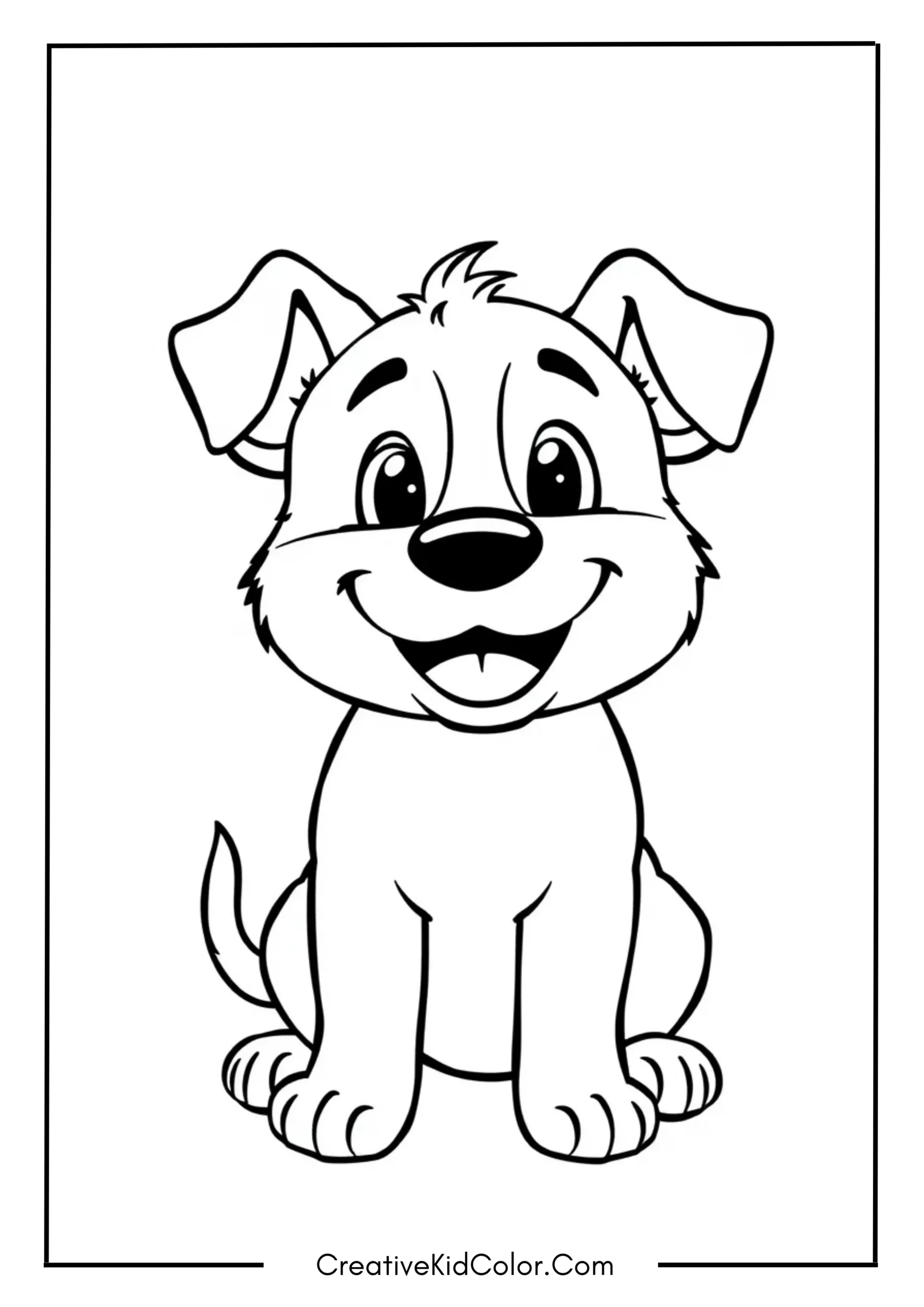 Cartoon Dog with Big Smile