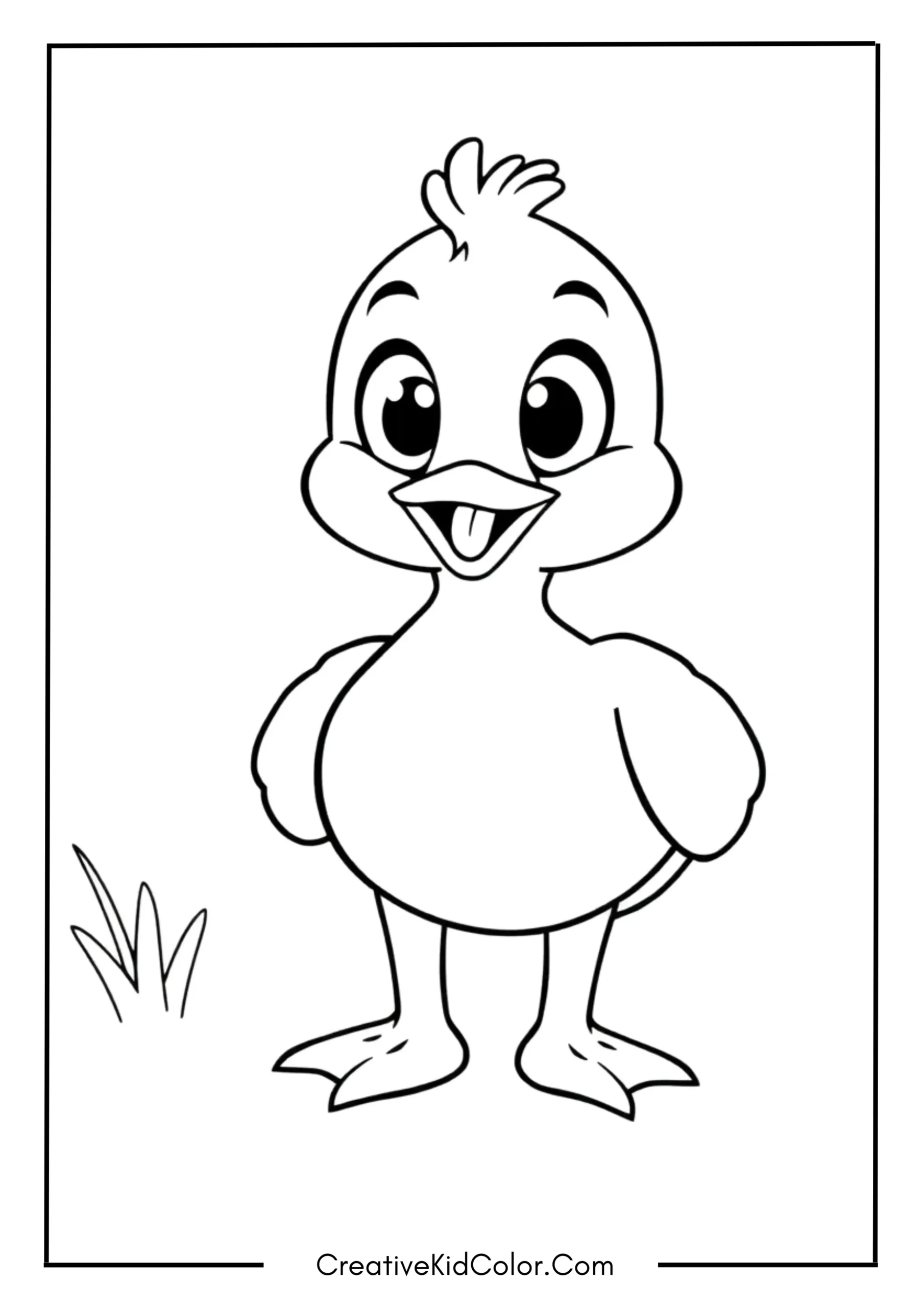 Duck Coloring Pages for Kids to Print and Color 7 Cartoon Duck with Big Eyes