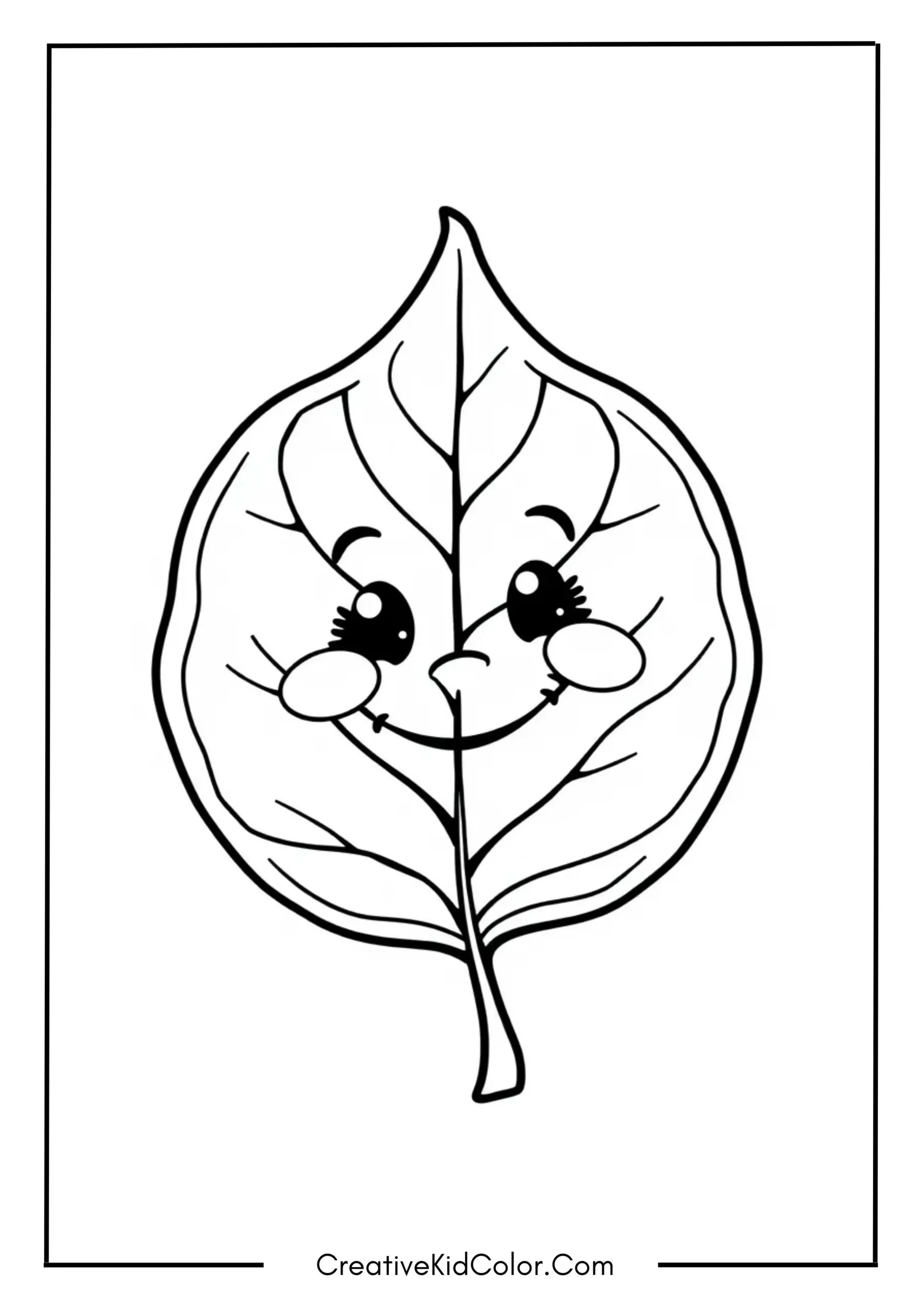 Cute Leaf with a Smiling Face