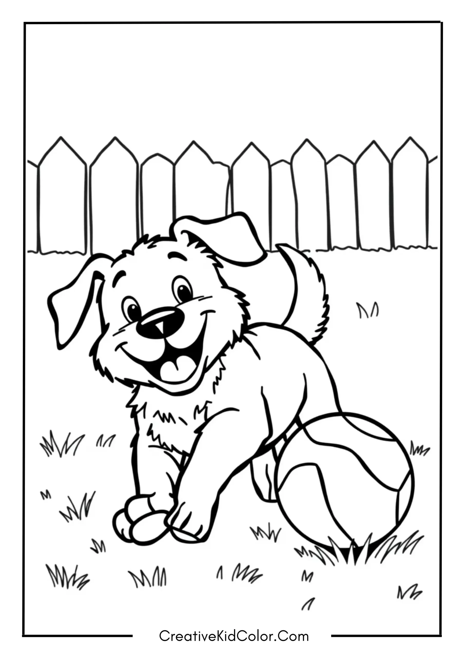 Dog Playing with a Ball