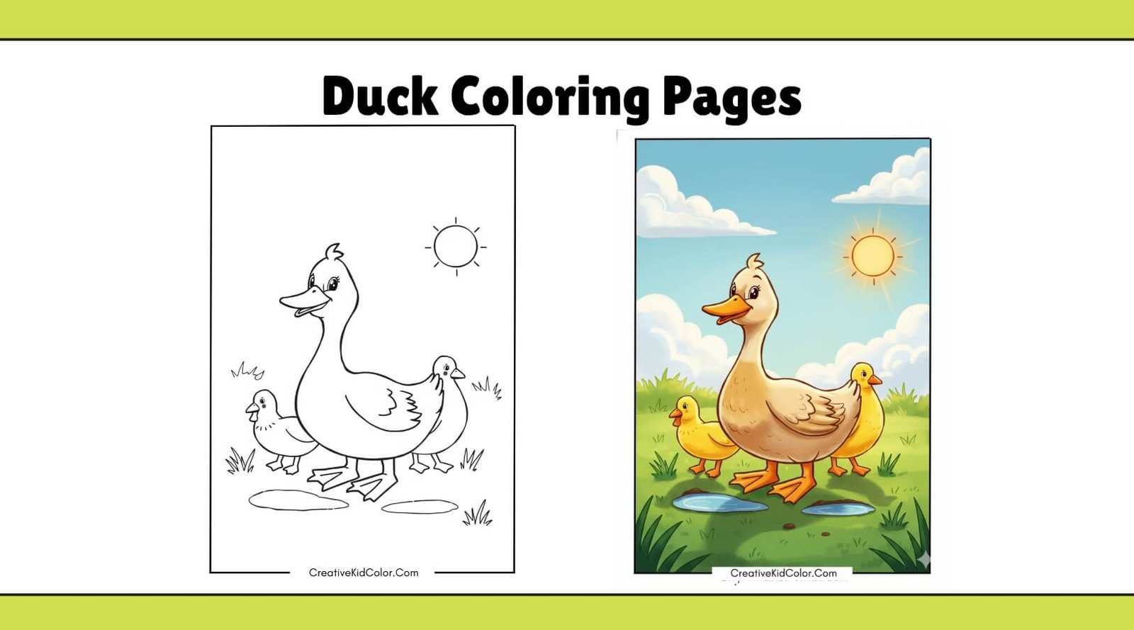 Duck Coloring Pages for Kids to Print and Color