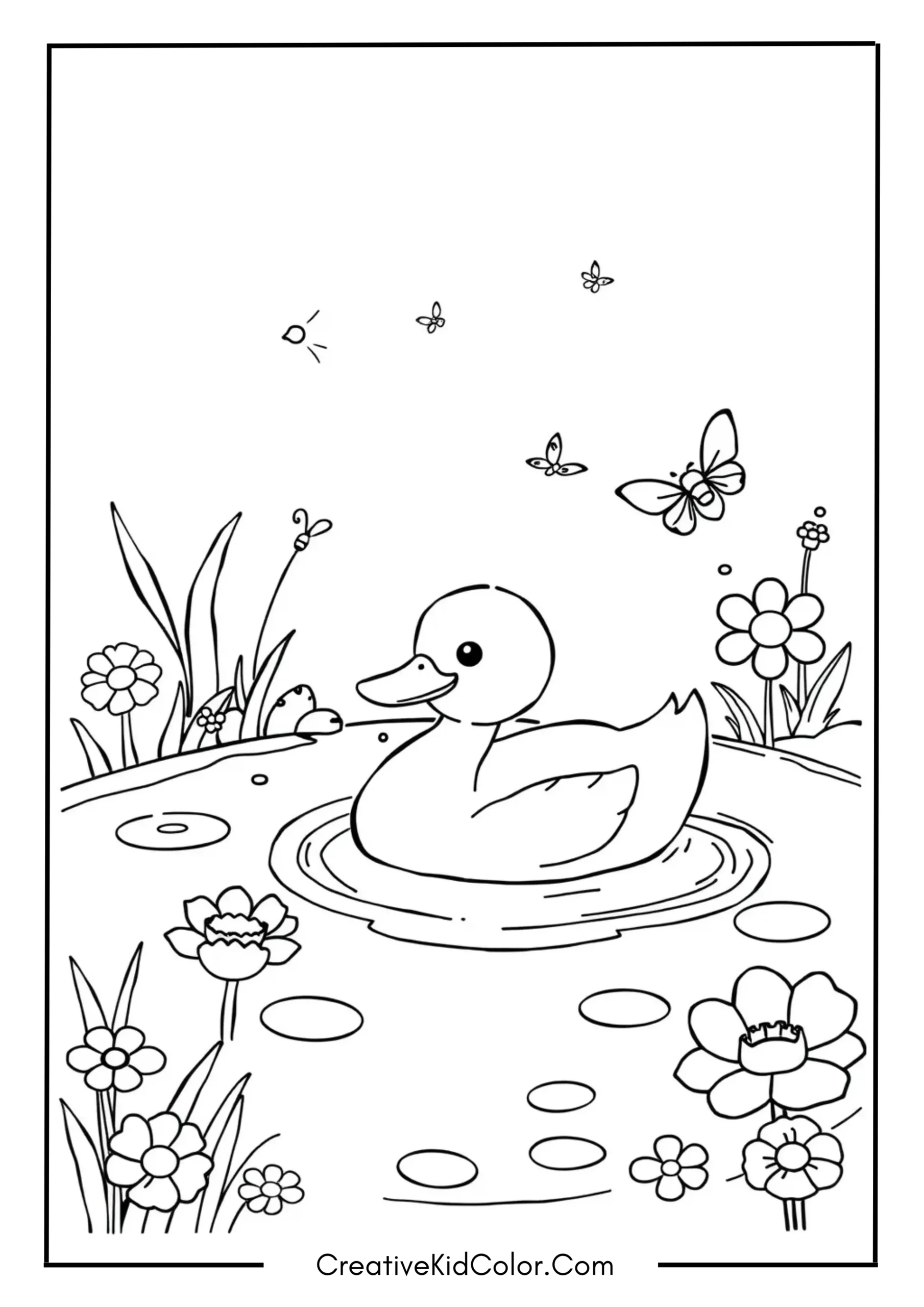 Duck Coloring Pages for Kids to Print and Color 11 Duck in a Magical Pond