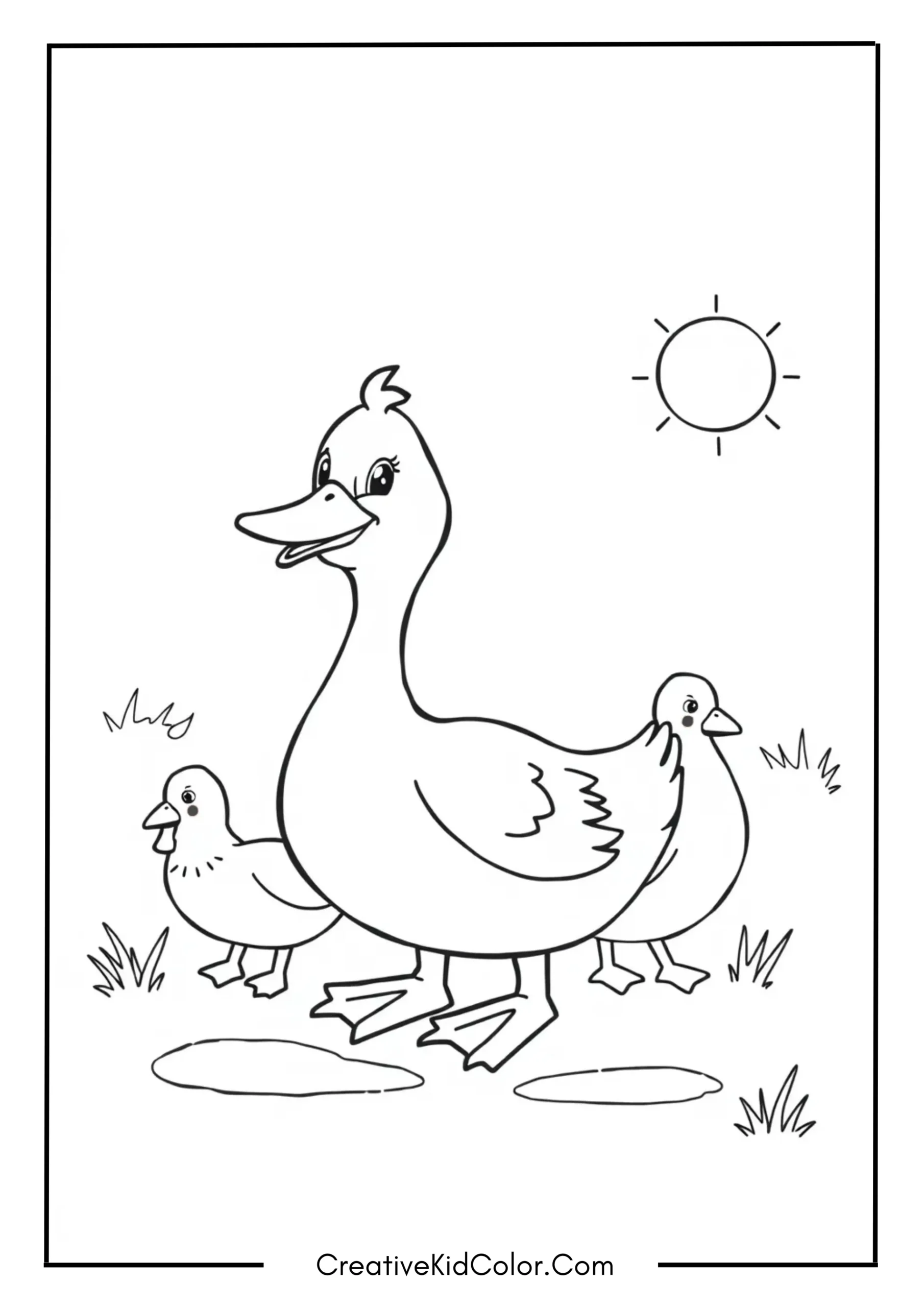 Duck Coloring Pages for Kids to Print and Color 6 Duck with Farm Friends