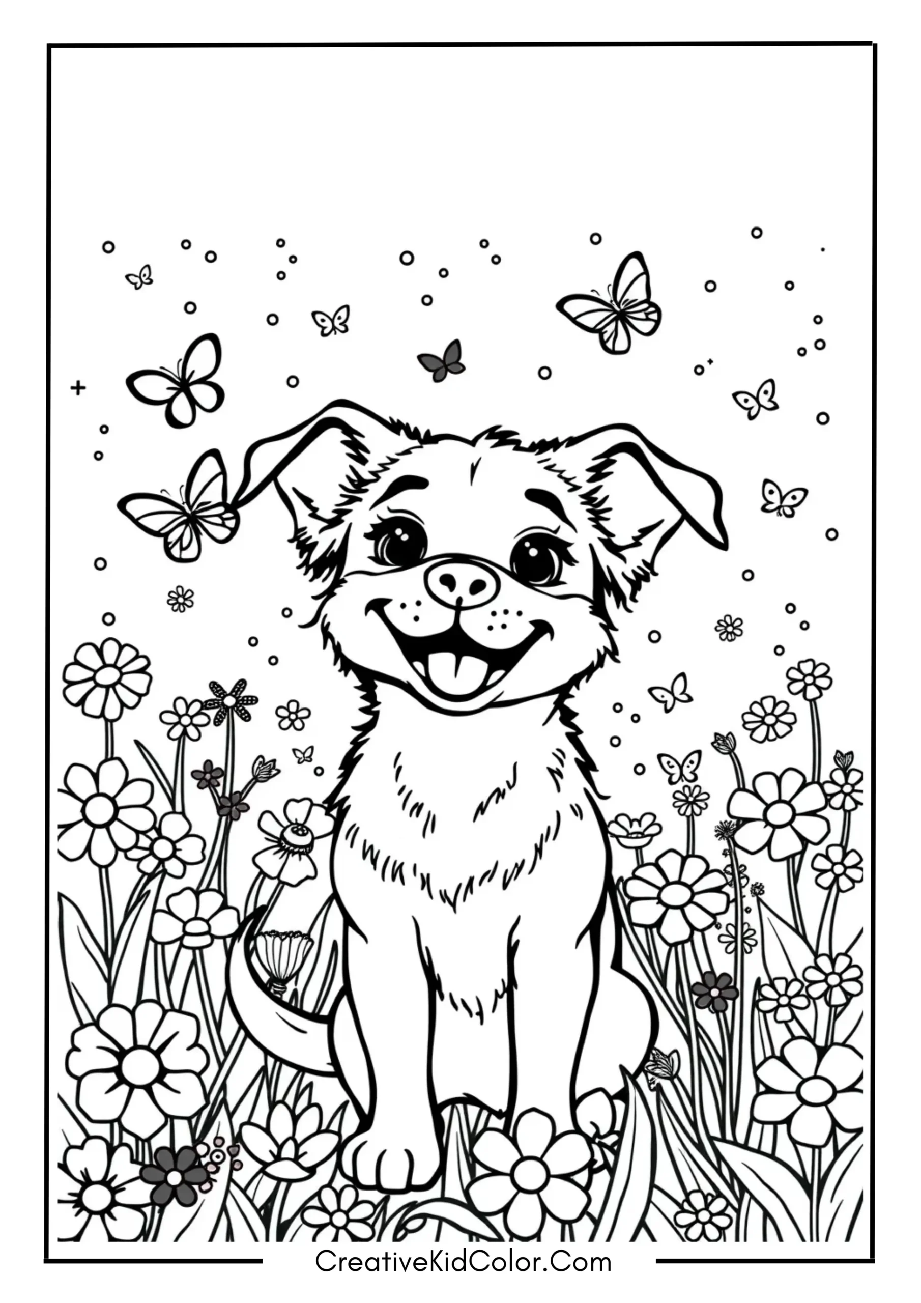 Magical Dog in a Garden